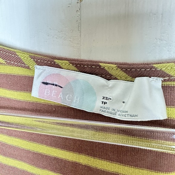 Free People‎ Beach Julie Striped Tunic - Avocado Combo Sz XS BROWN GREEN NWOT - Picture 6 of 8